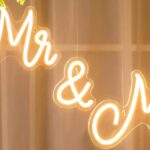 Mr & Mrs" neon sign for rent – wedding LED sign for romantic backdrops
