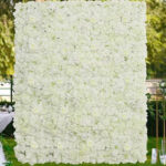 Elegant white 3D flower wall