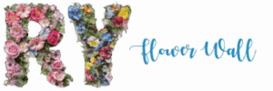 Flower Wall logo – event décor and rental brand