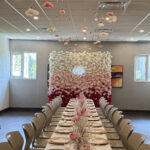 flower wall with seamless color transitions from