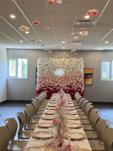flower wall with seamless color transitions from