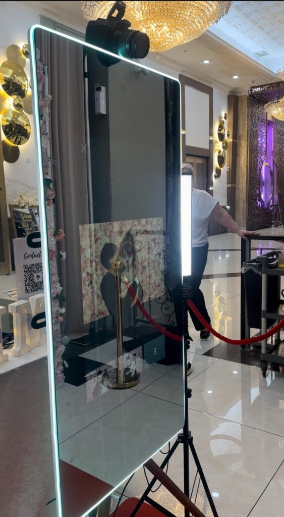 Add fun and elegance to your baby shower with our interactive Mirror Photo Booth
